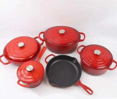 Juego de Cocina de Hierro Esmaltado: Sartén y Olla para Guisos - Image 9