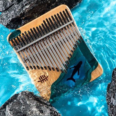 Kalimba Thumb Piano Azul Profundo con Diseño Ballena Marina - Image 5