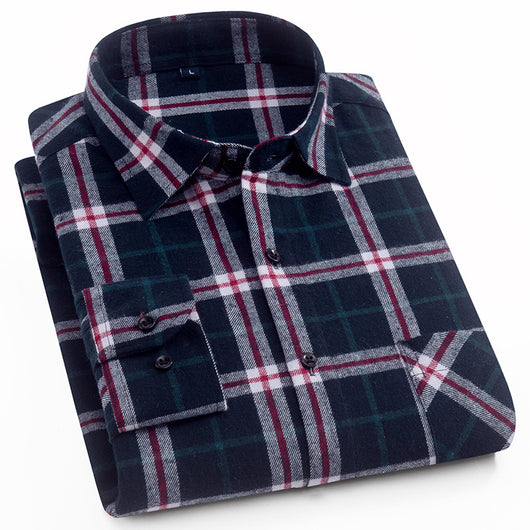 Camisa de Cuadros de Algodón Suave para Hombre - Diseño Moderno - Image 6