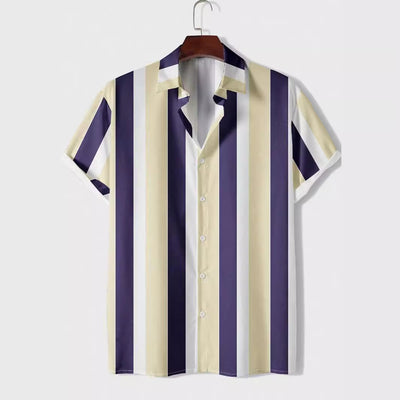 Camisa Casual de Hombre con Rayas Estampadas - Image 5