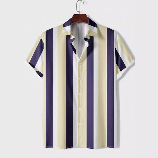 Camisa Casual de Hombre con Rayas Estampadas - Image 5