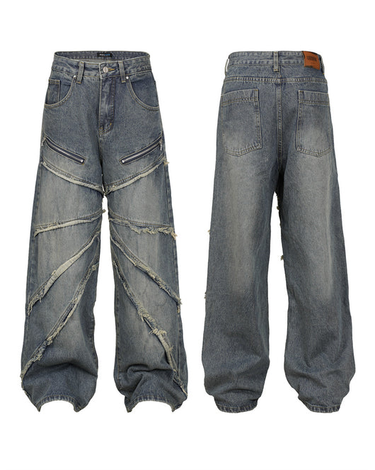 Jeans Rectos con Costuras Deconstruidas y Borde Plisado - Image 3