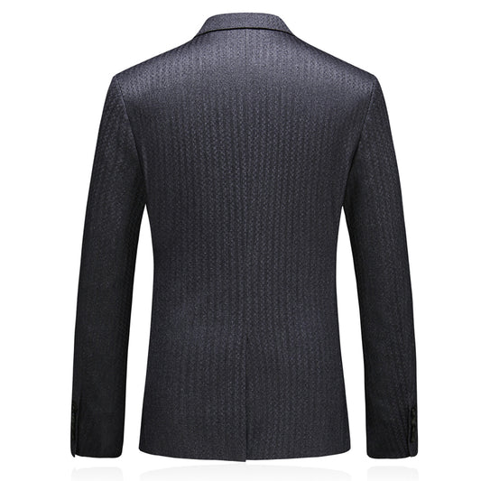 Chaqueta de Traje Casual Ejecutivo Otoño Rayas Flores Talla Grande Hombre - Image 2
