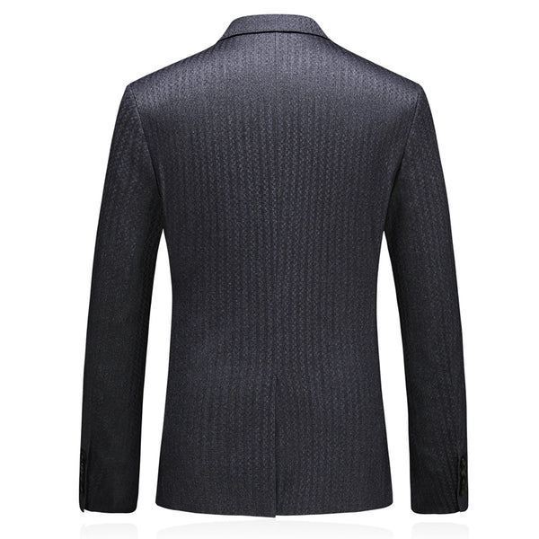 Chaqueta de Traje Casual Ejecutivo Otoño Rayas Flores Talla Grande Hombre