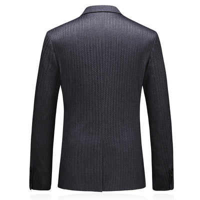 Chaqueta de Traje Casual Ejecutivo Otoño Rayas Flores Talla Grande Hombre - Image 2