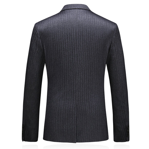 Chaqueta de Traje Casual Ejecutivo Otoño Rayas Flores Talla Grande Hombre