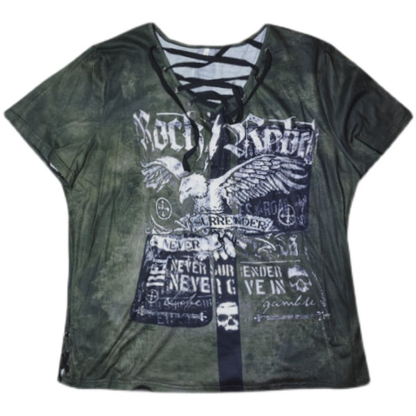 Playera Estilo Punk Retro con Estampado Audaz y Tirantes Ajustables - Image 3