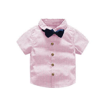 Conjunto de Dos Piezas: Camisa Rayada y Babero para Niño - Image 5