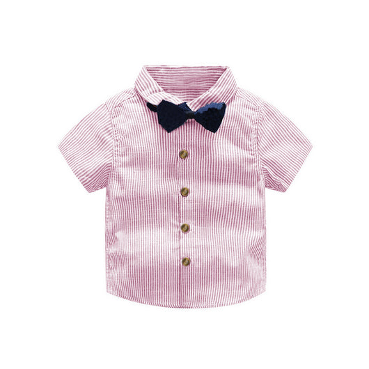 Conjunto de Dos Piezas: Camisa Rayada y Babero para Niño - Image 5