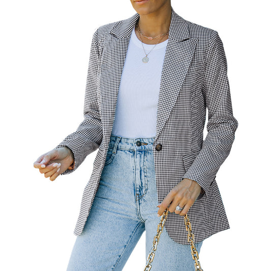 Cardigan Blazer Ajustado de Color Sólido para Mujer - Estilo Europeo Moderno - Image 2