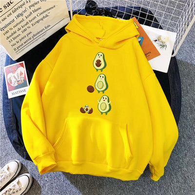Sudadera con Capucha Estampado Aguacate Mamá e Hijo - Moda Suelta para Mujer - Image 28