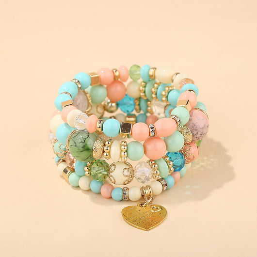 Pulsera de Cristal Cuarzo Melocotón con Corazón - Joya Elegante para Mujer - Image 26