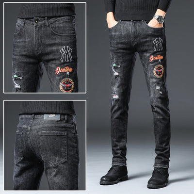 Jeans Slim Fit Rotos con Bordados Premium - Image 7