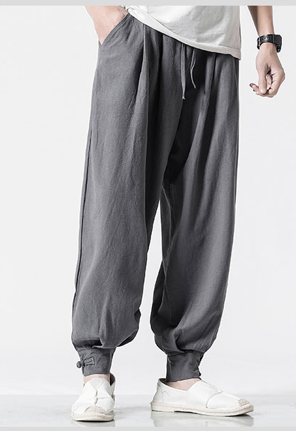 Pantalones Harem de Algodón y Lino Estilo Asiático - Cómodos y Versátiles - Image 12