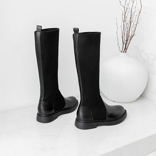 Botas de Punto Elástico para Mujer - Estilo Influencer Versátil