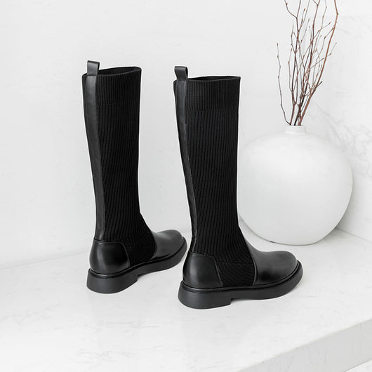 Botas de Punto Elástico para Mujer - Estilo Influencer Versátil - Image 2