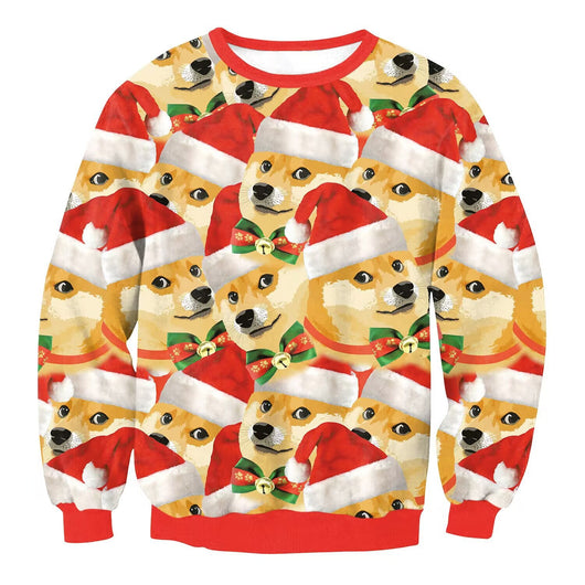 Suéter Navideño Unisex con Estampado 3D de Cuello Redondo - Image 10