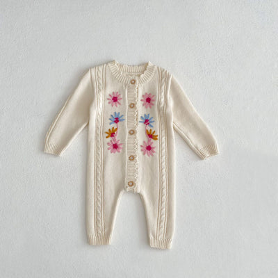 Pelele Tejido Artesanal con Bordados para Bebé Niña - Image 14