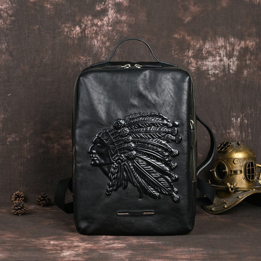 Mochila de Cuero Genuino para Hombre - Primera Capa - Image 13