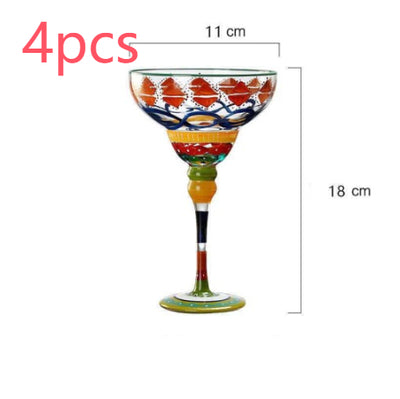 Copa Margarita de Cristal Pintada a Mano - Diseño Triangular Artístico - Image 14