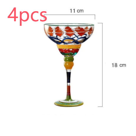 Copa Margarita de Cristal Pintada a Mano - Diseño Triangular Artístico - Image 14