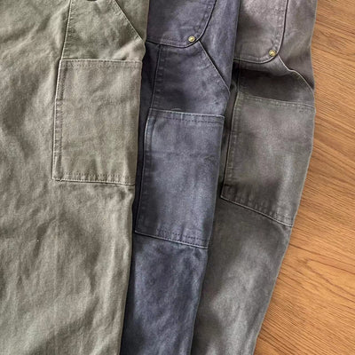 Pantalones Cargo de Lona Pesada Multifuncionales Estilo Americano - Image 11