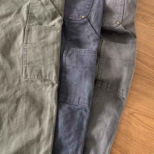 Pantalones Cargo de Lona Pesada Multifuncionales Estilo Americano - Image 11