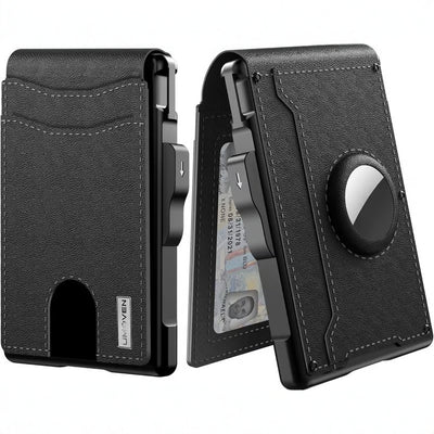 Cartera Hombre Portacédulas Gran Capacidad Fibra Carbono Metal - Image 3