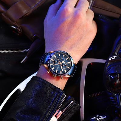 Reloj Deportivo Hombre Acero Inoxidable Resistente al Agua