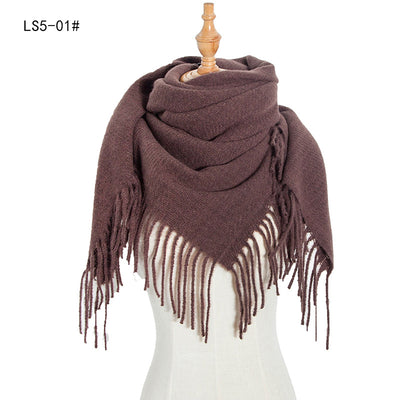 Pañuelo Cuadrado Rayado con Flecos para Mujer y Hombre - Image 3