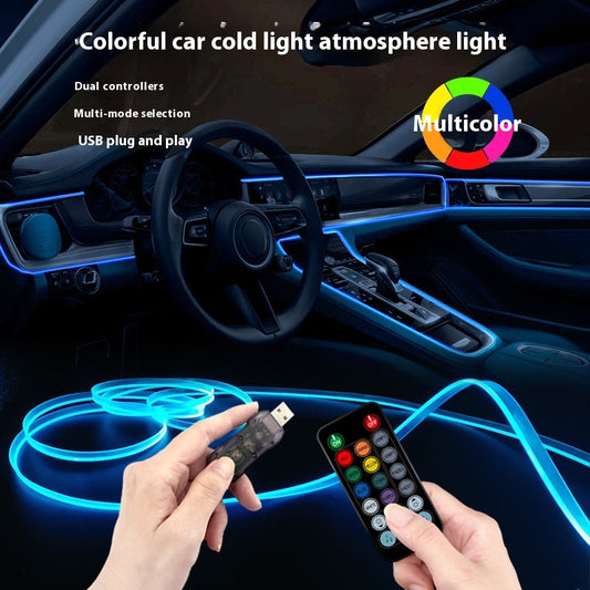 Luz Ambiental de Fibra Óptica Multicolor para Auto