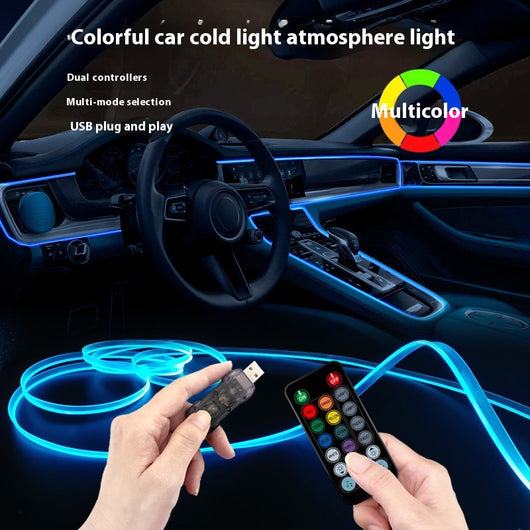 Luz Ambiental de Fibra Óptica Multicolor para Auto
