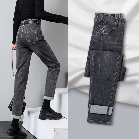 Jeans Mujer Cintura Alta Rectos Holgados - Primavera Verano Otoño - Image 3