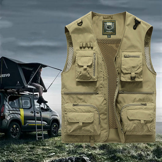 Chaleco Táctico de 14 Bolsillos para Hombre - Ideal para Senderismo, Pesca y Fotografía - Image 2