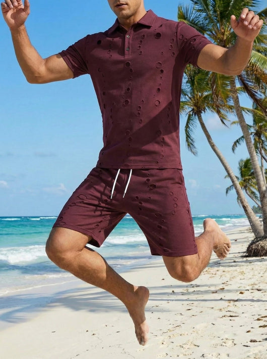 Polo Deportivo Hombre Efecto Desgastado con Botones - Estilo Verano - Image 24
