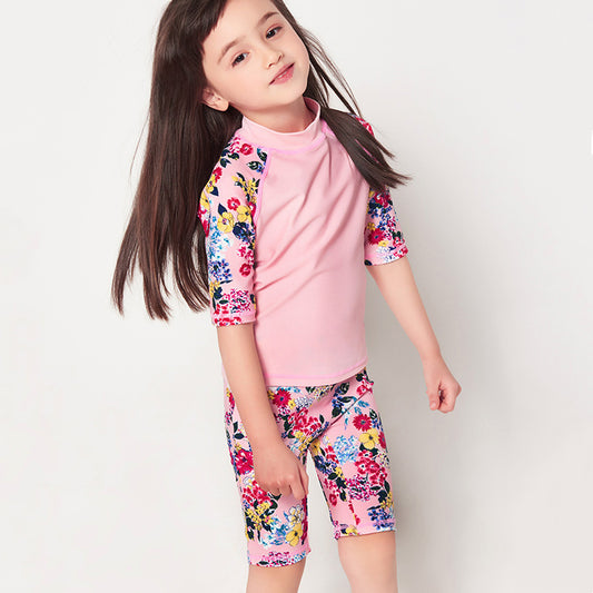 Traje de Baño Dividido para Niñas con Protección Solar