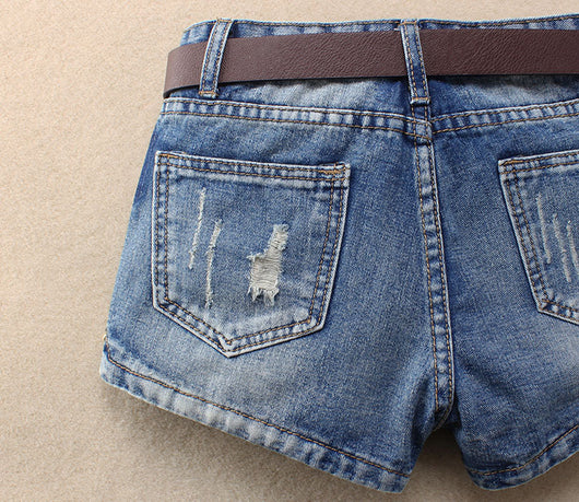 Shorts Vaqueros Mujer Estilo Coreano Talla Grande Cintura Media Rotos Verano - Image 8