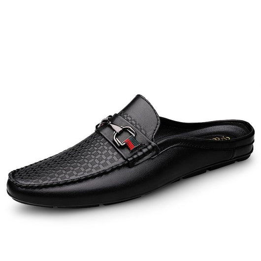Pantuflas Hombre Cuero Casual - Mocasines Cómodos Sin Cordones - Image 31