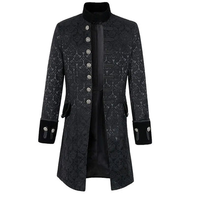 Esmoquin Punk Vintage con Cuello Alto y Doble Botonadura - Image 13