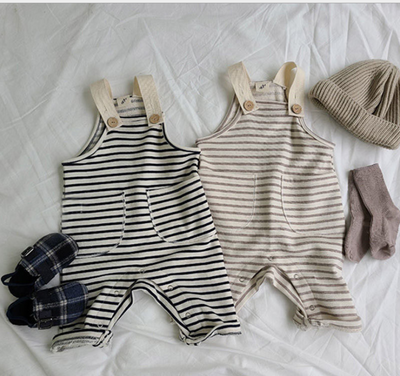 Overol Infantil Rayas Coreano Unisex - Casual y Cómodo - Image 5