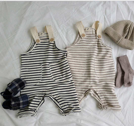 Overol Infantil Rayas Coreano Unisex - Casual y Cómodo - Image 5