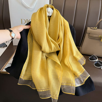 Chal de Seda Ligero para Mujer - Elegancia Sofisticada de Largo Extendido - Image 5