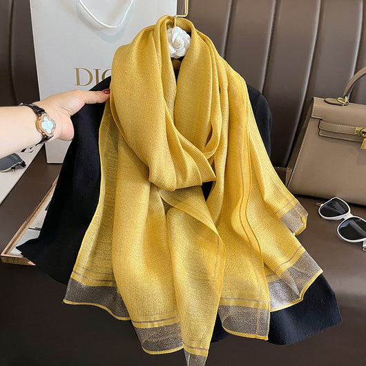 Chal de Seda Ligero para Mujer - Elegancia Sofisticada de Largo Extendido - Image 5