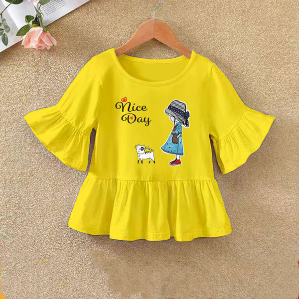 Playera Infantil con Mangas Volantes - Ideal para Verano