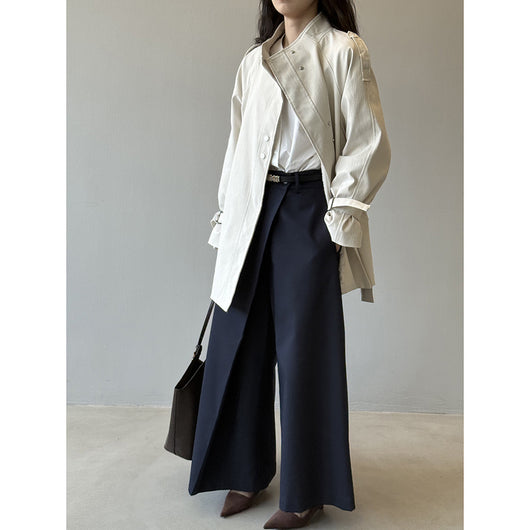 Abrigo Trench Casual Holgado con Cuello de Pie para Mujer - Image 6