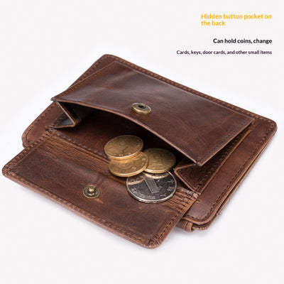 Cartera Minimalista de Cuero para Monedas y Tarjetas de Transporte - Image 2