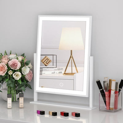 Espejo de Maquillaje Vertical con Luz LED para Dormitorio