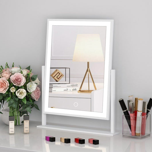 Espejo de Maquillaje Vertical con Luz LED para Dormitorio