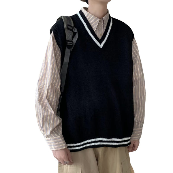Chaleco Suéter Escote V para Hombre - Tejido Otoñal