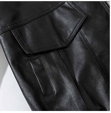 Chaqueta de Cuero para Hombre con Solapa Ancha - Estilo Moderno y Elegante